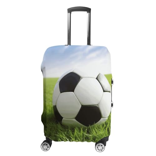 Luggage Covers Anti-Scratch Suitcase Cover Soccer Ball On Grassy Washable Elastic Suitcase Protector Travel Luggage Protector Covers Carry On Luggages Cover XL (30-32 inches)