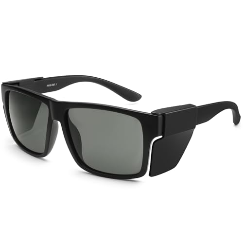 Fashionable Women square polarized Men sunglasses, side protection design to block glare DG519-2025