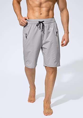 Men's Swim Trunks Quick Dry Board Shorts with Zipper Pockets Beach Shorts Bathing Suits for Men - No Mesh Liner