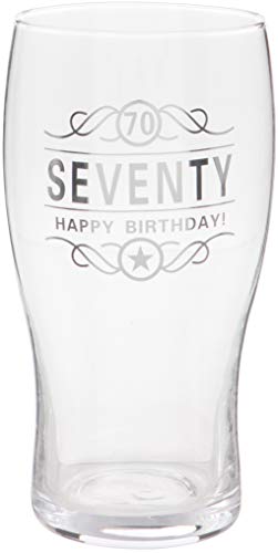 Maturi 70th Birthday Beer Pint Glass - 570ml / 1 Pint