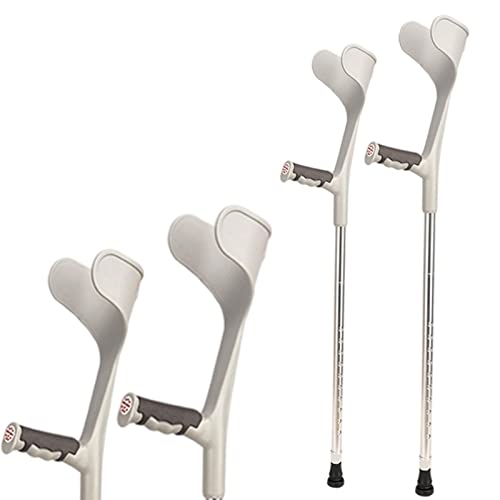 Muletas de antebrazo (par), muletas ajustables para adultos para caminar, muletas ergonómicas plegables y livianas (color: plata)