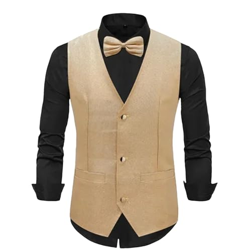 Men's Lightweight Business Dress Vest for Men Casual Suit Waistcoat for Wedding Prom Party