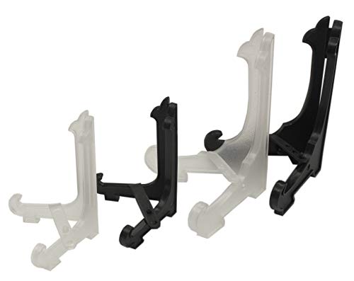 Display Stand : Mini White Transparent Plastic : Coin, Medal, Small Plate Support