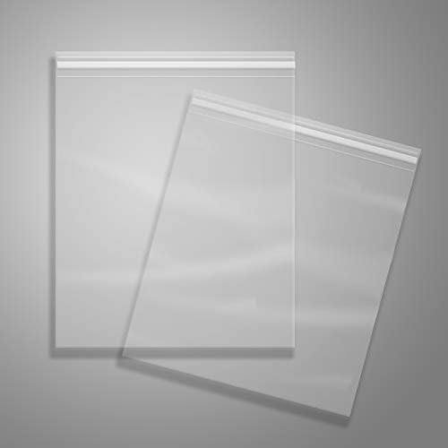iMailer - 100 Pcs - 14" x 20" Clear Cellophane Bags - Resealable Self Sealing Cello Poly Bags for Clothing, T-Shirt, Prints, Photos, Documents