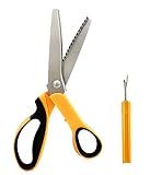 Meterial ：Mango ABS, Cuchillas de Acero Inoxidable Longitud total : 23.5 mm / Distancia entre dos pinkings adyacentes 5mm / 0,2inch Cuchillas de acero inoxidable endurecido para una nitidez duradera, proporcionan una acción de corte suave.