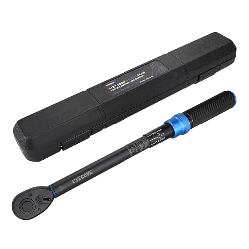 UYECOVE 1/2-Inch Drive Click Torque Wrench, Dual-Direction Click Professional Torque Wrench 10-170FT.LB/13.6-230.5N.M, Dual Range Scales Graduated in FT.LB and N.M, Blue