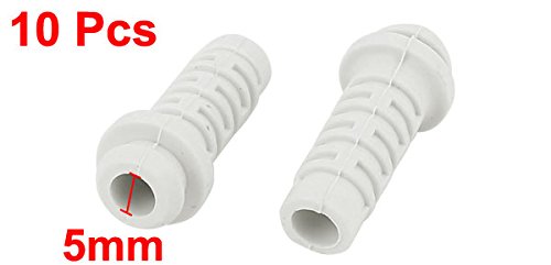 Sourcingmap 10pcs 5mm Inner Dia Rubber Strain Relief Cord Boot Protector Cable Sleeve White - Image 2