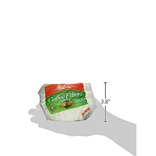 Melitta Junior Basket Coffee Filters 200-Count, White, 4-6 Cups (Pack of 3)