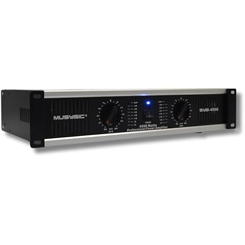 MUSYSIC 2 Channel Power Amplifier Distortion Free and Clear Sound - Professional 2U Chassis Rack Mount Amplifiers for DJs/Experts/Events w/ATR Technology/XLR and 1/4 Inch Inputs - 4500 Watts Cover