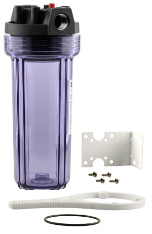 Water Filter Housing Kit, 10" Standard Clear, 3/4" FNPT Inlet/Outlet w/Stainless Steel Threads 14FHK-SC-1007SS