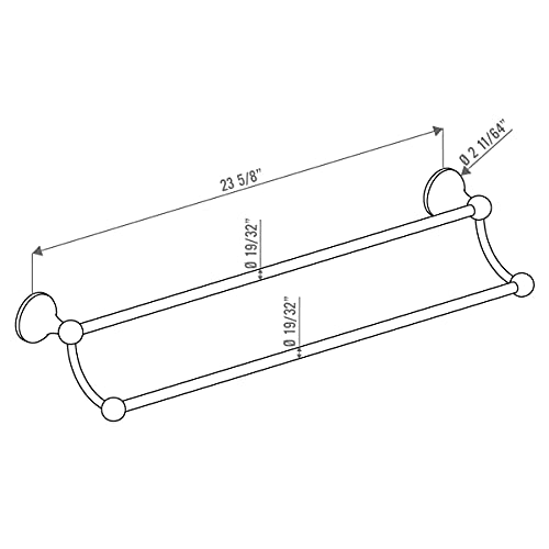 Bennington Lakefront Oil Rubbed Bronze 24-In. Double Towel Bar Holder Rack Bath Hardware Accessory #TOP3