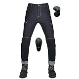Men Motorcycle Riding Protective Pants Biker Motocross Jeans Stretch Trousers with 4 X CE Armor Knee
