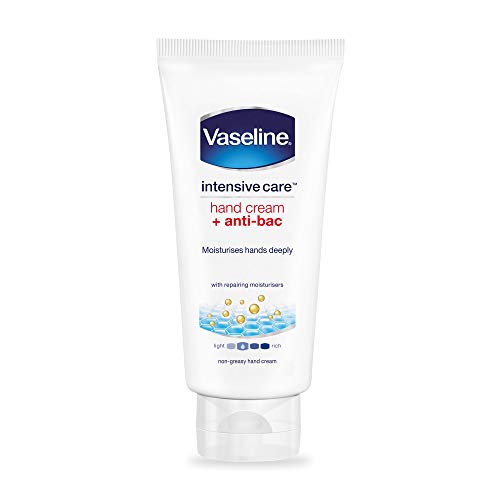 Vaseline Anti-Bac Hand Cream Moisturising with Anti-Bacterial Cleaning Intensive Care Hand Cream for Dry Hands, 75 ml (Pack of 3)