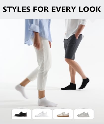 CLOSEMATE 10 Pairs Ankle Trainer Sports Socks for Men Women Breathable Cotton Non Slip Low Cut for Running Athletic Casual