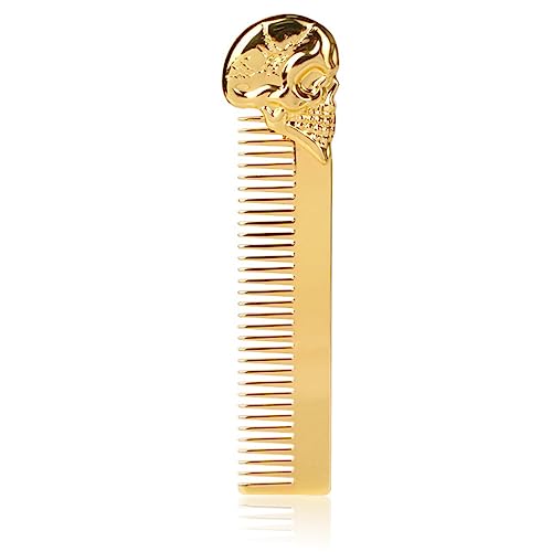 Pocket Beard Comb, Hair Combs Set Pocket Fine Hair Combs for Women and Men, Fine Dressing Comb, Hair Styling Mustache Shaping Oil Hair Comb (Gold)