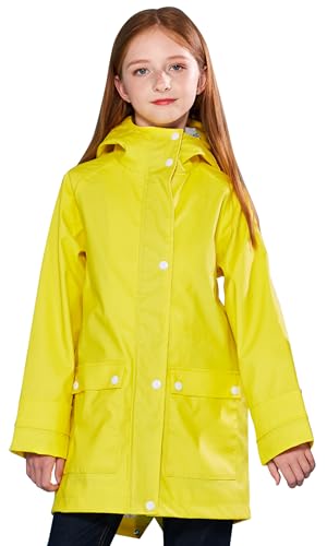 SOLOCOTE Kinder Regenjacke mit Kapuze gefüttert Gummi Regenmäntel für...