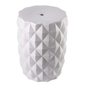 Alternative view of Knocbel Ceramic Decorative Garden Stool, Indoor/Outdoor Side Table Plant Stand, 240lbs Weight Capacity, 12.7" L x 12.7" W x 17.5" H (White)
