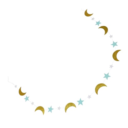 ibasenice Versatile Star Moon Paper Banner for Wedding Party Engagement Shower Bedroom Decor Aesthetic Wall Art