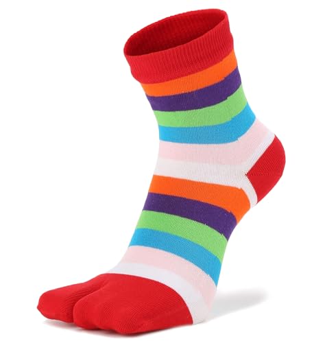 Image of Women's Solid 2 Toe Flip Flop Tabi Socks Geta Ankle Cotton 5 /6 Pairs