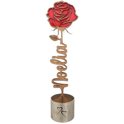 Rosa madera personalizable, Rosa San Valentín, Sant Jordi, La Bella y la Bestia. Regalo San Valentin personalizado. Dia de la Madre, Regalo Madre.Rosa eterna de acero inoxidable.Rosa madera Sant Jordi | Ya disponible en tu tienda friki favorita! En mundofriki.es!