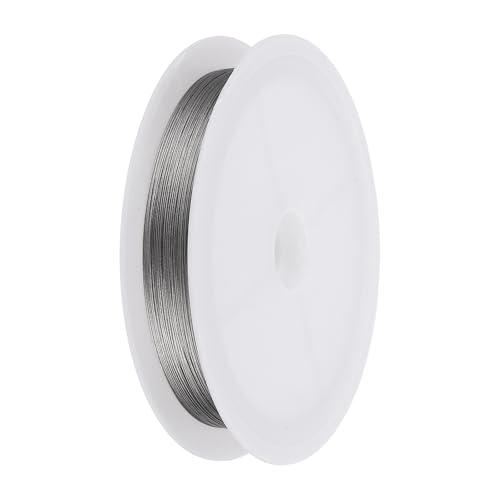 PATIKIL 98FT (30m) 0.012inch (0.3mm) 7-Strand Bead String Wire, Stainless Steel Nylon Coated Bead Cord Stringing Wire for Jewelry Bracelet Beading Making, Silver