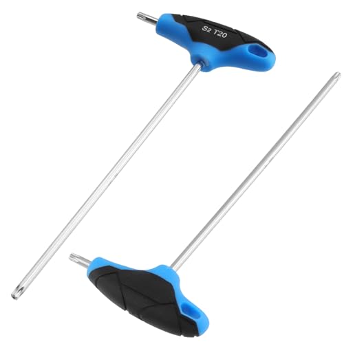 Image of Antrader T20 Torx Screwdriver,Anti Tamper Proof Torx Key,S2 Steel T-Handle Dual End Wrench-2Pcs (Blue)