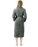 NY Threads Luxury Women’s Dressing Gown Super Soft Fleece Bath Robe Cozy Shawl Collar Loungewear and Nightwear, Medium, Steel Grey - Image 2