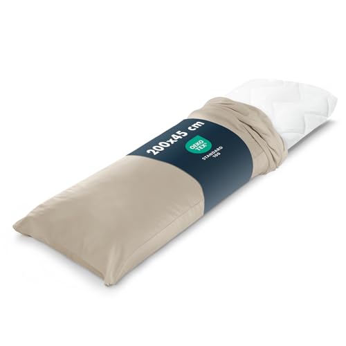 Blumtal Almohada para Dormir de Lado 40 x 200 + Funda - Almohada Dormir de Lado certificada Oeko-Tex - Almohada Embarazada Dormir con Relleno Regulable - Almohada Grande - Almohada Larga para abrazar