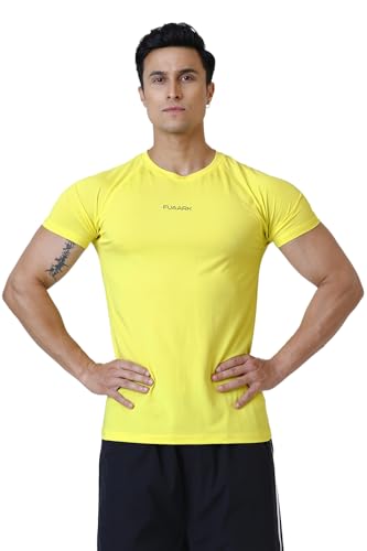 Image of FUAARK Men Solid Round Neck Slim Fit Tshirt