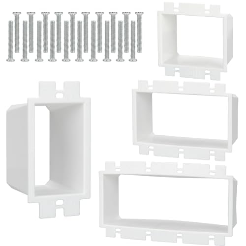 10pcs BE2 Electrical Outlet Box Extender with 40 Screws, Two Gang Power Switch Receptacles Accessories,2-Gang Box Electrical Power Outlet Box Extender (SLK2) (10)