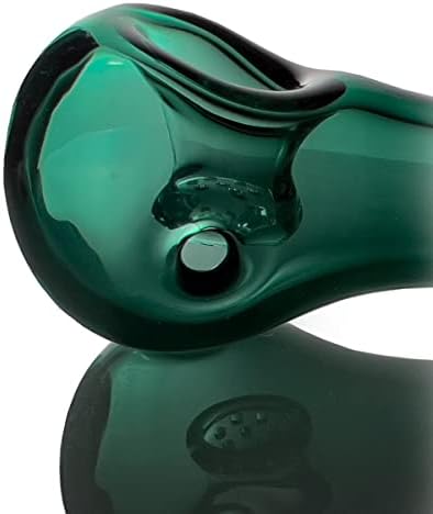 Funky Factory - Glass Pipe for Smoking - Heat-Resistant Odourless Pocket Pipes - Tobacco Smoking Accessories - Mini Glass Pipe with Cleaning Brush - Green