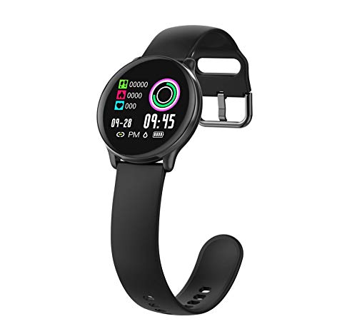 Relógio Inteligente, com Monitor Cardíaco, Sono, Pressão e Sangue, para iOS e Android - Preto