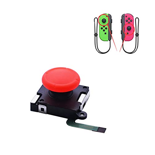 Juleyaing アナログジョイスティック Nintendo Switch Joy-Con対応 - 交換用 ジョイコン コントロール 左/右 センサー キャップ付(1個‐ レッド)