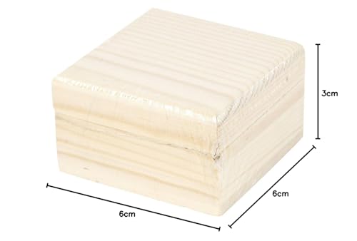 Creativ 576290 1-Piece Wooden Small Square Jewellery Box with Magnetic Clasp