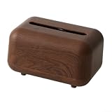 Scatola per fazzoletti caricata a molla con design classico con venature del legno e base antiscivolo per un comodo utilizzo in camera da letto o ufficio (legno di noce)