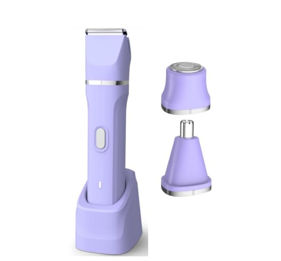 Bikini Trimmer for Women,5-in-1 Electric Razors for Women,Electric Shaver for Women's,IPX7 Waterproof Trimmer for Men Legs,with 5 Replaceable Blade Heads,USB Recharge Dock（Coffee Brown）
