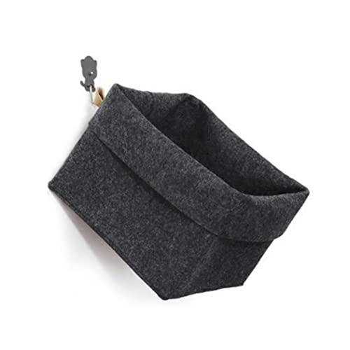 VOSAREA Panier de Rangement en Feutre Panier de Rangement Multifonctionnel pour Vêtements Téléphone Magazines Divers Poubelle Noir