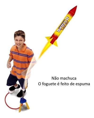 Lançador Foguete Apollo Brinquedo Infantil Sobe Até 15 Metros Alto Voa De Verdade