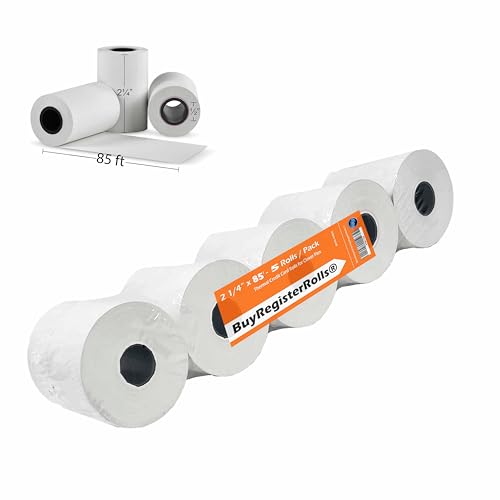 (5 Rolls) 2 1/4 x 85 Thermal Paper Receipt Rolls 2.25 x 85 ft, POS/Cash Register, Fits All Credit Card Terminals, Verifone VX510 VX570 FD50 T4220 - Image 3