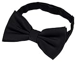 Helido Fliege für Herren, 100% Seide, schwarze, bordeaux-rote u. dunkelblaue Schleifen passend zu Hemd und Anzug oder Smoking + Geschenkbox (Schwarz)