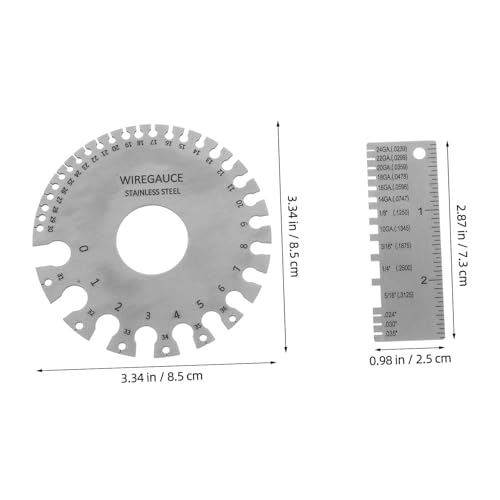 Conjunto de 2 reglas de acero inoxidable ULTECHNOVO para medir huecos de soldadura y espesores de metal, herramientas de medición precisa para suministros de soldadura miniatura 2