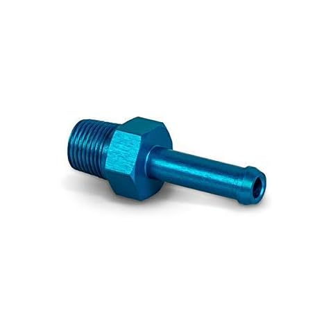 Precisiongeek Adaptador Macho tubo 5-6 mm (1/4") - rosca 1/8″NPT - Aluminio anodizado azul 1pz Cover