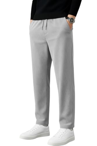Image of INKKR Men's Comfortable Corduroy Pants | Relaxed Fit Stretch Casual Trousers