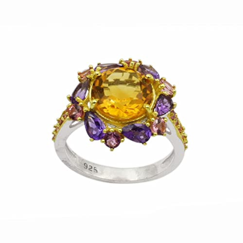 Bague en argent 925 avec améthyste véritable style art déco rétro - 2