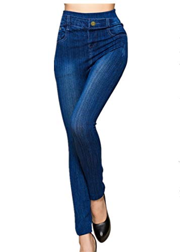 Fliegend Femme Jegging Jeans Look Leggings Grande Taille Tregging Jean Élastique Pantalon Skinny Taille Haute Collant 3XL