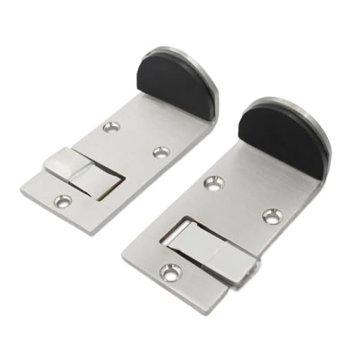 Tktouci Tope De Puerta De Suelo - Tope Exterior De Acero Inoxidable | 2 Piezas Cuña De Seguridad Con Almohadillas De Goma Para Trabajo Hogar Hotel Viaje Alquiler Restaurante Comida Rápida