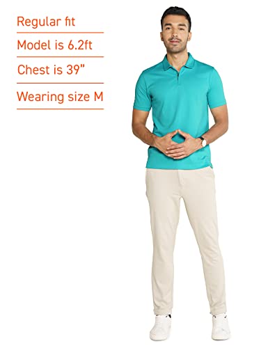 Image of DAMENSCH Constant Men's All-Degree Thermoregulating Pique Contrast Neck Polo T-Shirt