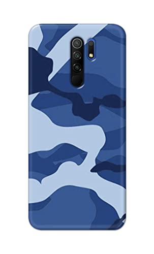 Image of Printed Hard Back Cover Case for Mi Poco M2 | Mi Poco M2 Reloaded Back Cover (Army Blue Pattern) -702