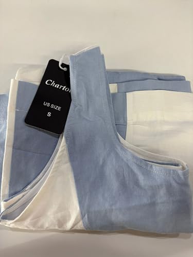 CHARTOU Women Summer Sleeveless Linen Dress Contrast Color Maxi Long Beach Vacation Tank Dress4