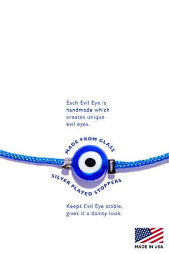 Handmade Evil Eye Bracelet Royal Blue String Kabbalah Protection Hamsa Adjustable Mexican Bracelet Mal De Ojo Luck Amulet for Women Men Family Friends (Royal blue)2